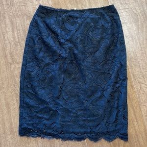 Lilly Pulitzer | Black Lace Skirt Gold Exposed Zipper